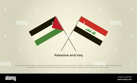 Crossed Flags Of Palestine And Iraq Official Colors Correct