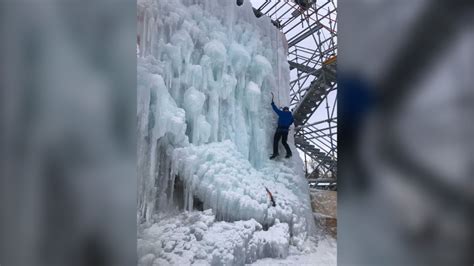 Edmonton's first ice wall opens to the public | CTV News