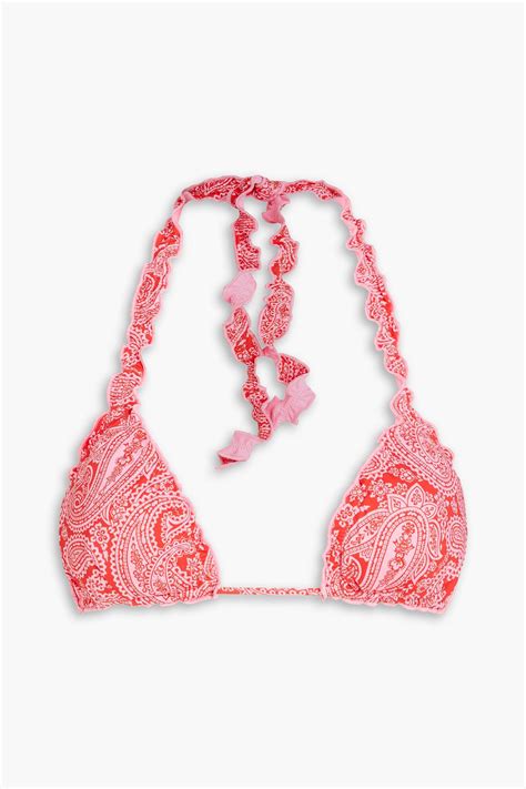 Heidi Klein Tangier Paisley Print Triangle Bikini Top In Red ModeSens