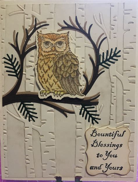 Stampin Up Still Night Stamp Night Owl Thinlits Woodland Embossing