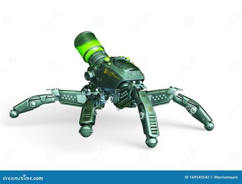 Spider Mech In White Background Walking Royalty-Free Cartoon ...