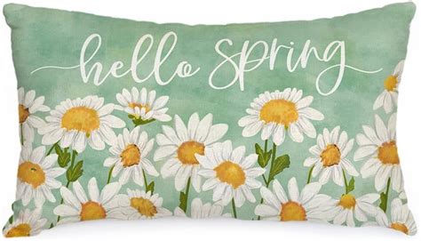 Amazon Aacors Spring Pillow Cover X Inch Watercolor Daisy