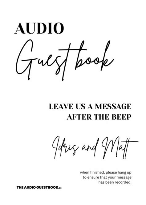 Free Printable Audio Guestbook Sign The Audio Guestbook Co