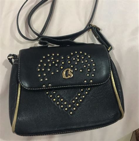 Bolsa Couro Preta Transversal Bolsa De Ombro Feminina Carmen Steffens