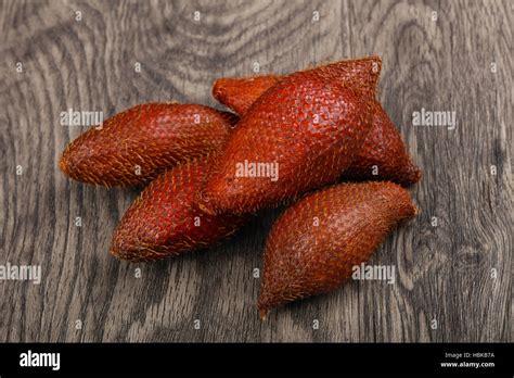Asian Fruit Sala On The Wood Background Stock Photo Alamy