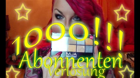 1 000 ABONNENTEN VERLOSUNG GEWINNSPIEL MUA COSMETICS MEHR ICH