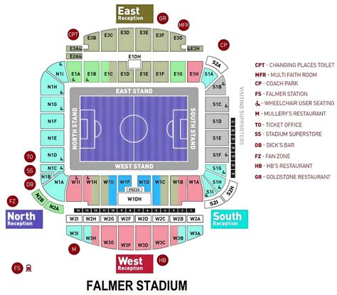 Falmer Stadium Seating Chart with Rows and Seat Numbers 2024