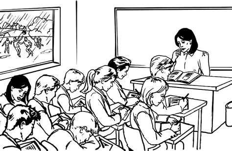 Coloriage Salle De Classe B Timents Et Architecture Dessin