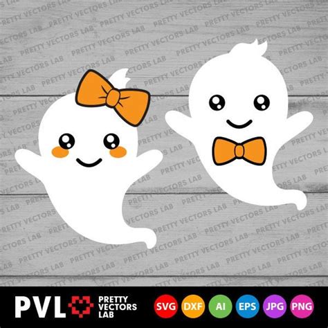 Cute Ghosts Svg Halloween Svg Boy And Girl Ghost Svg Little Etsy