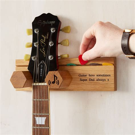 Personalised Guitar And Plectrum Stand Gift For Music Lovers Teen