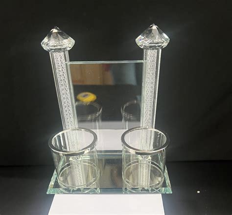 Хрустальный подсвечник для 2-х поминальных свечей – Breslev