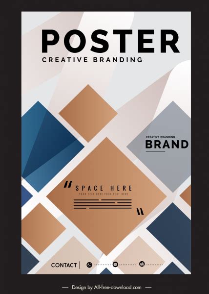 corporate poster template modern flat geometric decor vectors images