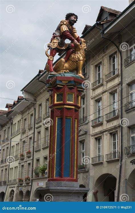 Bern Switzerland August 12 2019 View Of Statues Placed On The