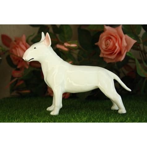 Figurine Bull Terrier Ceramics Statue Handmade Statuette D Inspire