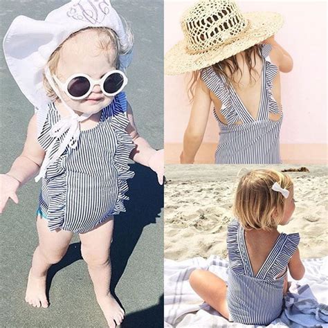 Striped Infant Newborn Baby Girls One Piece Bikini Swimwear Swimsuit Bathing Beachwear Walmart