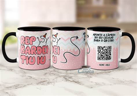 Caneca Flork Parabéns Rep Bardei Tiu Iu Qr Code Aniversário Minha Caneca