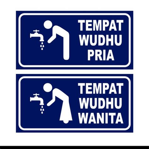 Jual Sign Stiker X Tempat Wudhu Pria Wanita Masjid Mushola Rambu