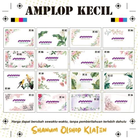 Jual 1 BOX BISA MIX 2 MOTIF AMPLOP MERPATI KECIL CETAK NAMA AMPLOP