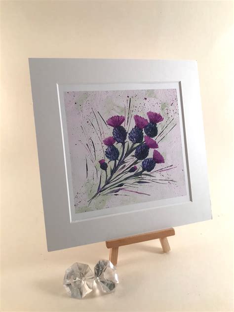 Scottish Thistle Art Print Contemporary Scottish Thistle Wall Etsy