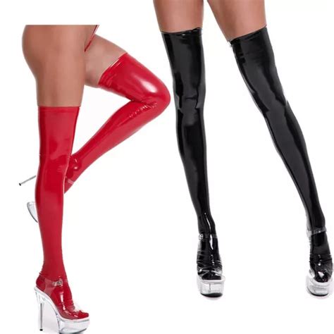 ENSEMBLE LINGERIE SEXY pour femmes Wetlook PVC bas hauts boîte de nuit vêtemen EUR