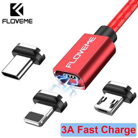 FLOVEME Cable magnético 3A para móvil Cable de carga rápida Micro USB