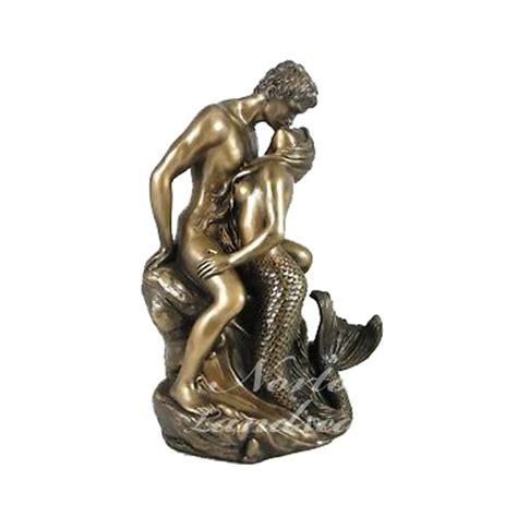 Modern Garden Decoration Metal Mermaid Statue Hand Carved Brass Bronze Mermaid And Sailor Nude