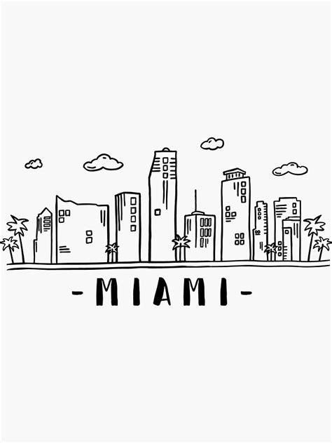 Miami Skyline Drawing