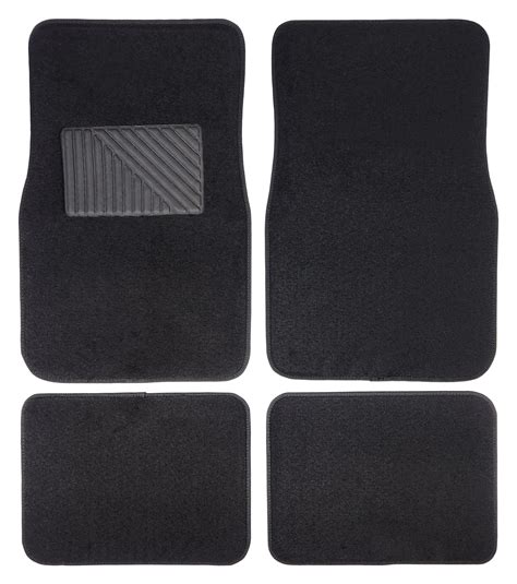 Premium 4-Piece Carpet Car Floor Mats Set with Heel Pad - Universal Fit