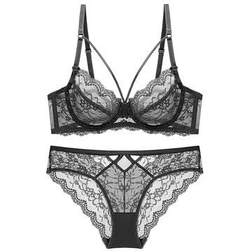 China Hot Sale Seductive Transparent Lace Super Plus Size Xxxxl Sexy Lingerie Bra Brief