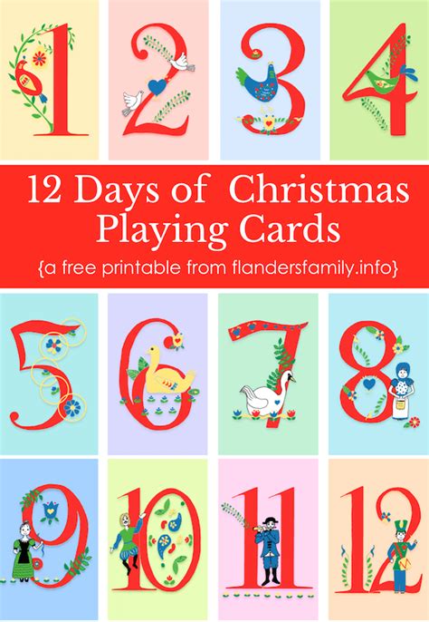 12 Days Of Christmas Cards Printable - Printable Word Searches