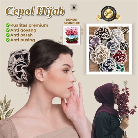 Jual Jepit Jepitan Hijab Anti Pusing Cempolan Ikat Rambut Hijab Jumbo