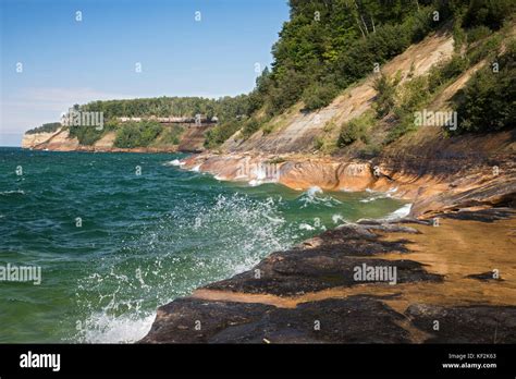 Munising Michigan The Shore Of Lake Superior In Pictured Rocks