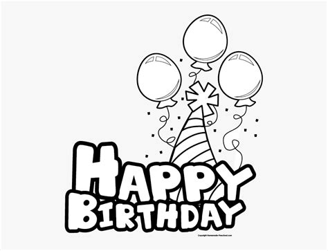 Black And White Happy Birthday Clipart Birthday Clipart Black And ...