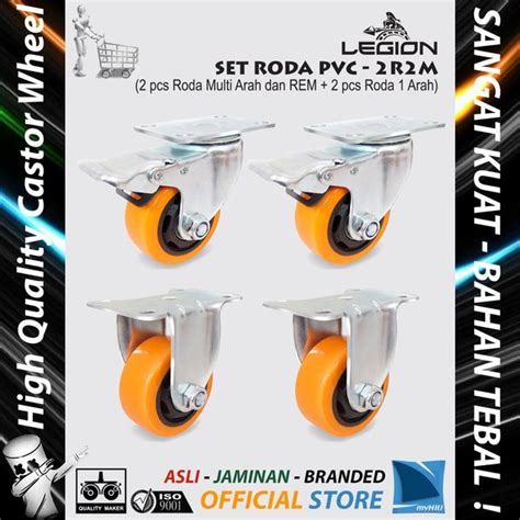 Jual Set Roda Lori Isi Pcs Inch Atau Mm Roda Besi Pvc Caster