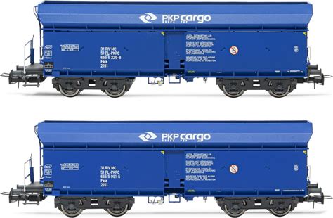 Amazon Rivarossi PKP 2 Unit Pack 4 Axle Hopper Wagons Blue