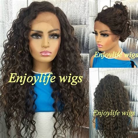 Water Wave Blonde Curly Lace Front Wig Etsy