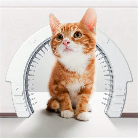 Pet Cat Door Free Entry And Exit With Scraper Indoor Cat Door Frame