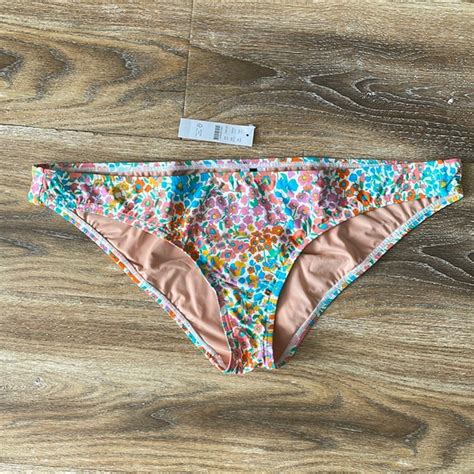 J Crew Swim J Crew Lowrider Bikini Bottom In Rainbow Blooms Nwt Poshmark