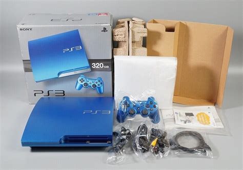 Ps3 Splash Blue Cech 3000b 320gb Console Box Sony Playstation 3 Slim