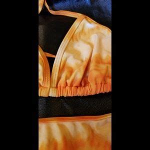Swim Nwt Orange Tie Dye Triangle Bikini Set Poshmark