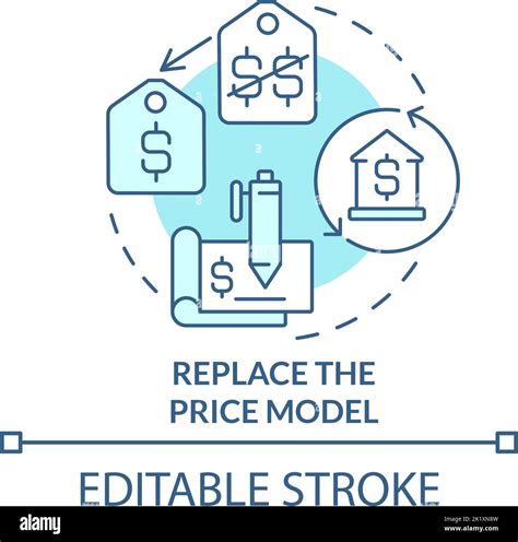 replace price model turquoise concept icon stock vector image art alamy