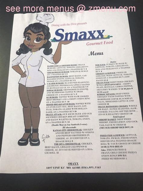 Online Menu of Smaxx Restaurant, Kansas City, Missouri, 64108 - Zmenu