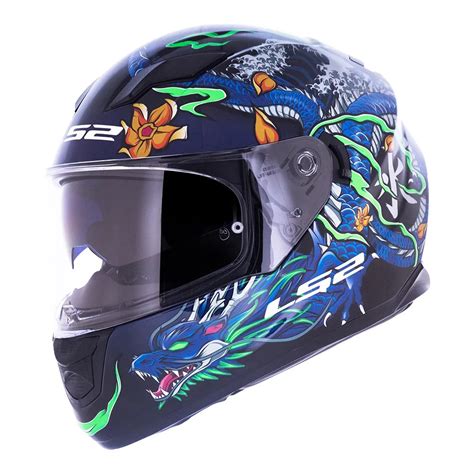 CAPACETE LS2 FF320 STREAM WARRIOR DRAGAO AZULCAPACETE LS2 FF320 STREAM