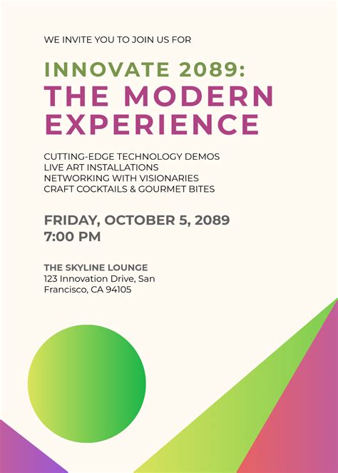 Free Modern Event Invitation Template to Edit Online