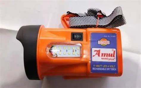 Cool White Plastic Amul Nano Plus Rechargeable Led Dry Torch Capacity