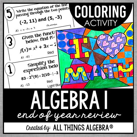 Algebra 1 Review Stations Coloring Activity All Things Algebra®