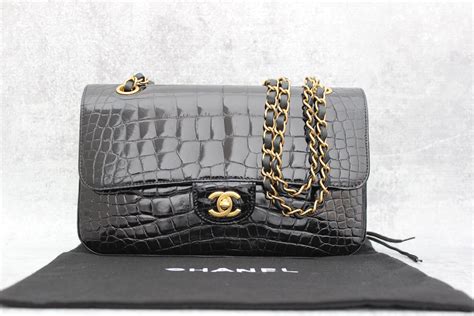 Chanel Alligator Medium Double Flap Bag Black at Jill's Consignment