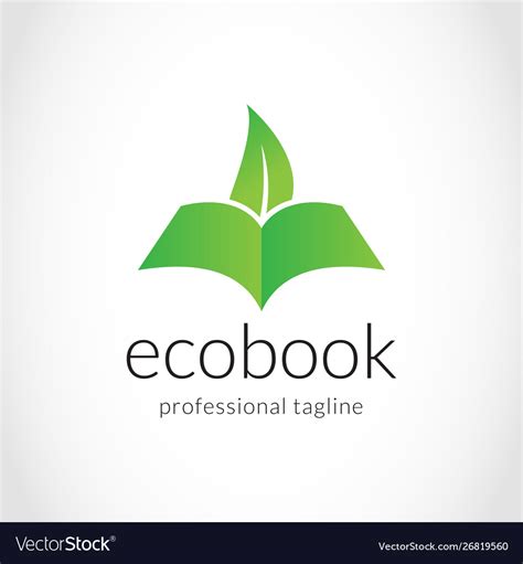 Eco book creative education logo design Royalty Free Vector