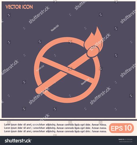 No Naked Flame Warning Sign Vector