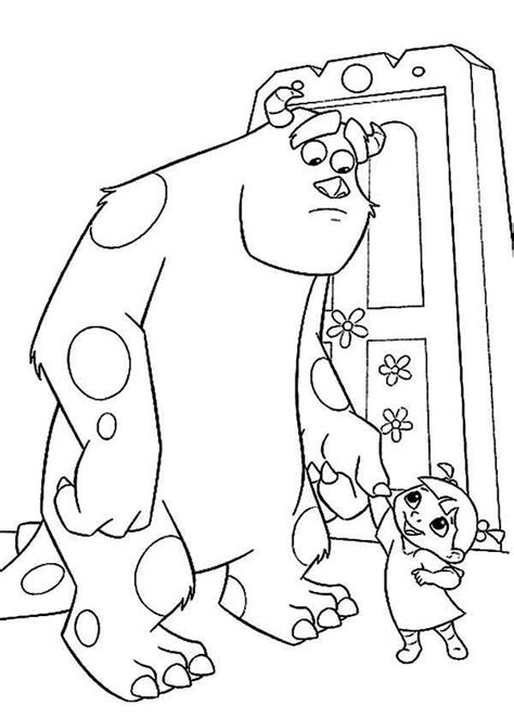 Boo Likes Sulley Very Much In Monsters Inc Coloring Page : Kids Play Color